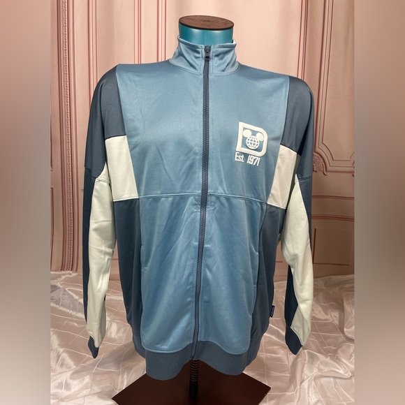 2022 Disney Parks Walt Disney World Blue Zip Track Jacket Spirit Jersey M L XL - Picture 6 of 15